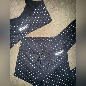 ECHT Polka Dot Drawstring Leggings + Bra set | small